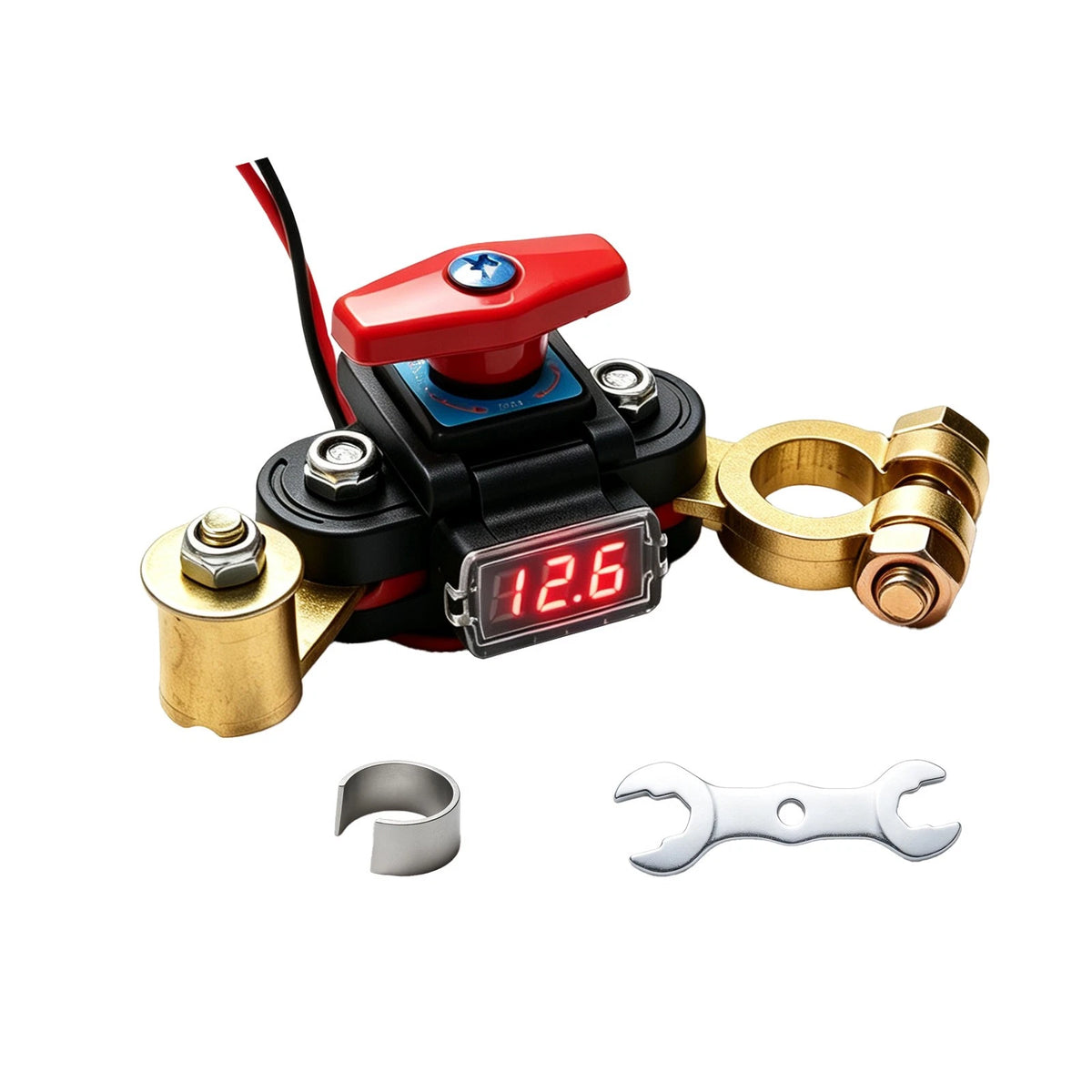 12V 24V Battery Disconnect Switch w/ LED Display Includes Wrench and Shim Kit