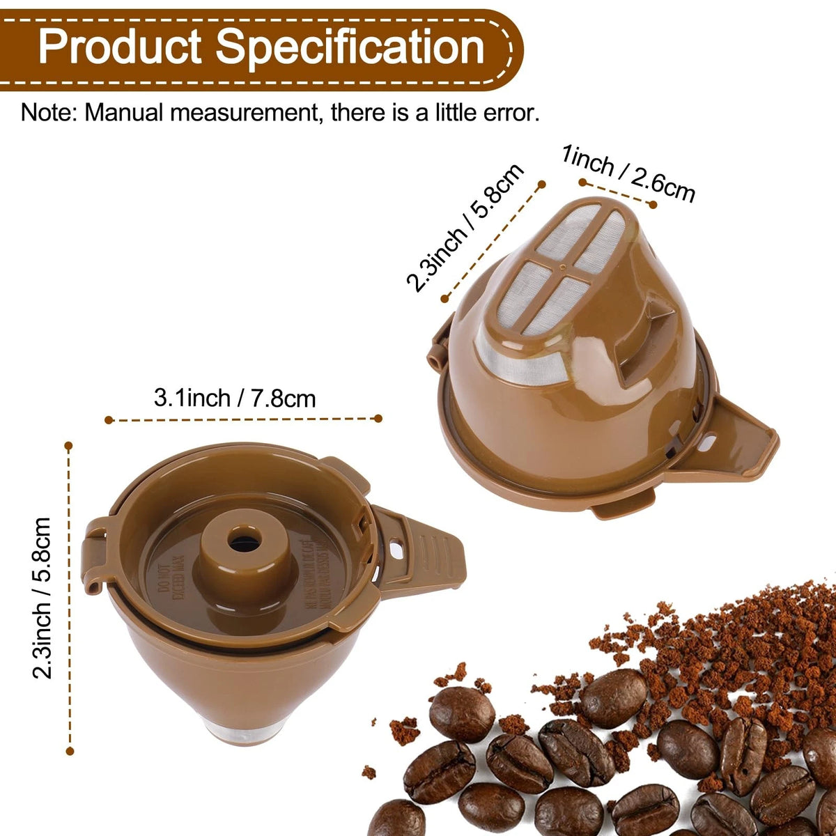 Coffee Filter Brew Basket Replacement Hamilton Flexbrew Medium, Brown