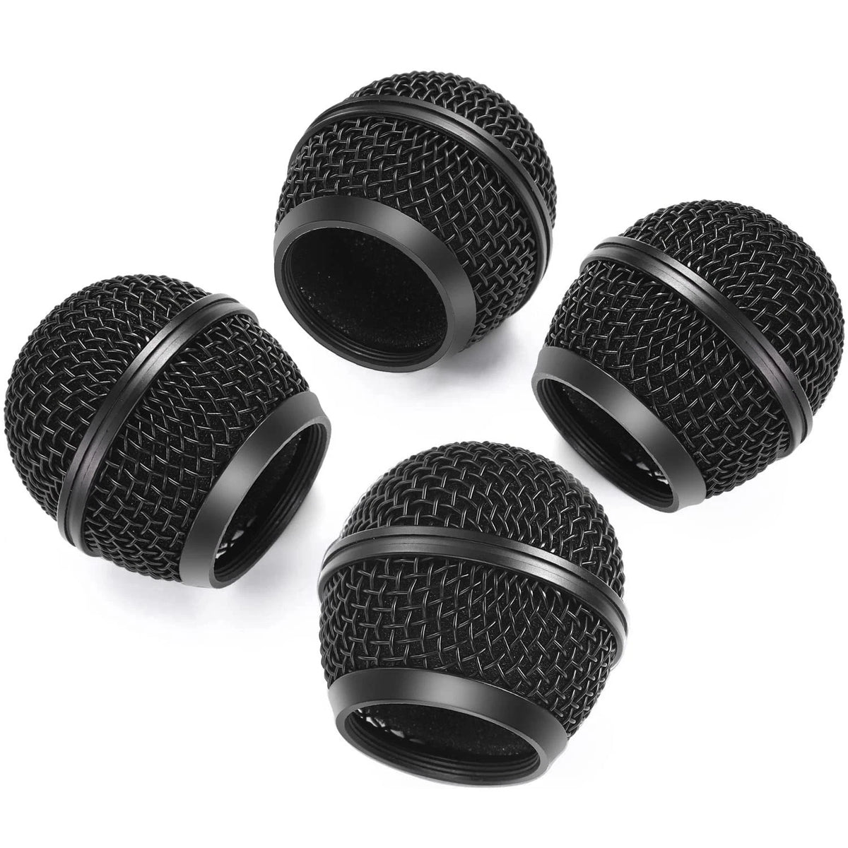 Facmogu 4PCS Black Microphone Ball Head Mesh Grill, SM58 Fit for SM58,