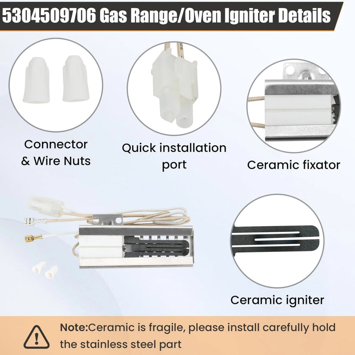 PS12071409 Range Oven Igniter For Frigidaire Kenmore Crosley Gas Stove 120V