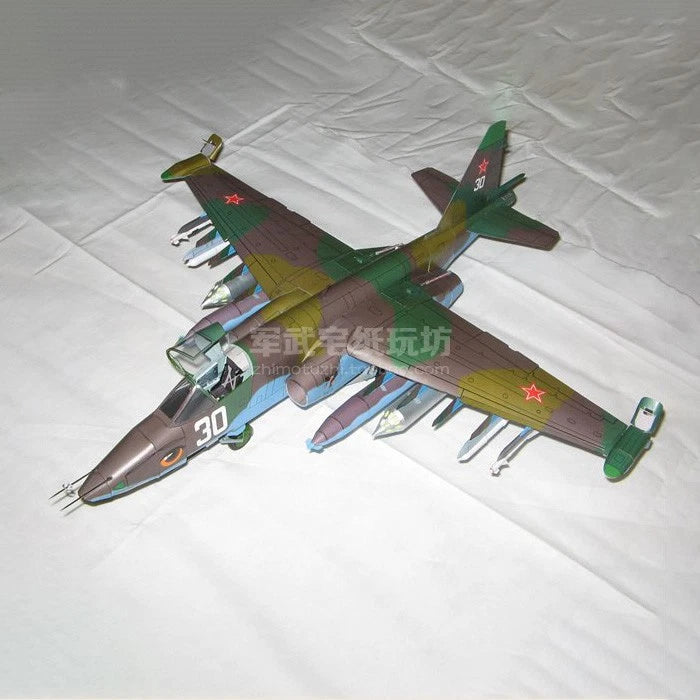 1:33 Sukhoi Su-25 Attack Aircraft Frogfoot Fighter Paper Unassemble Gifts