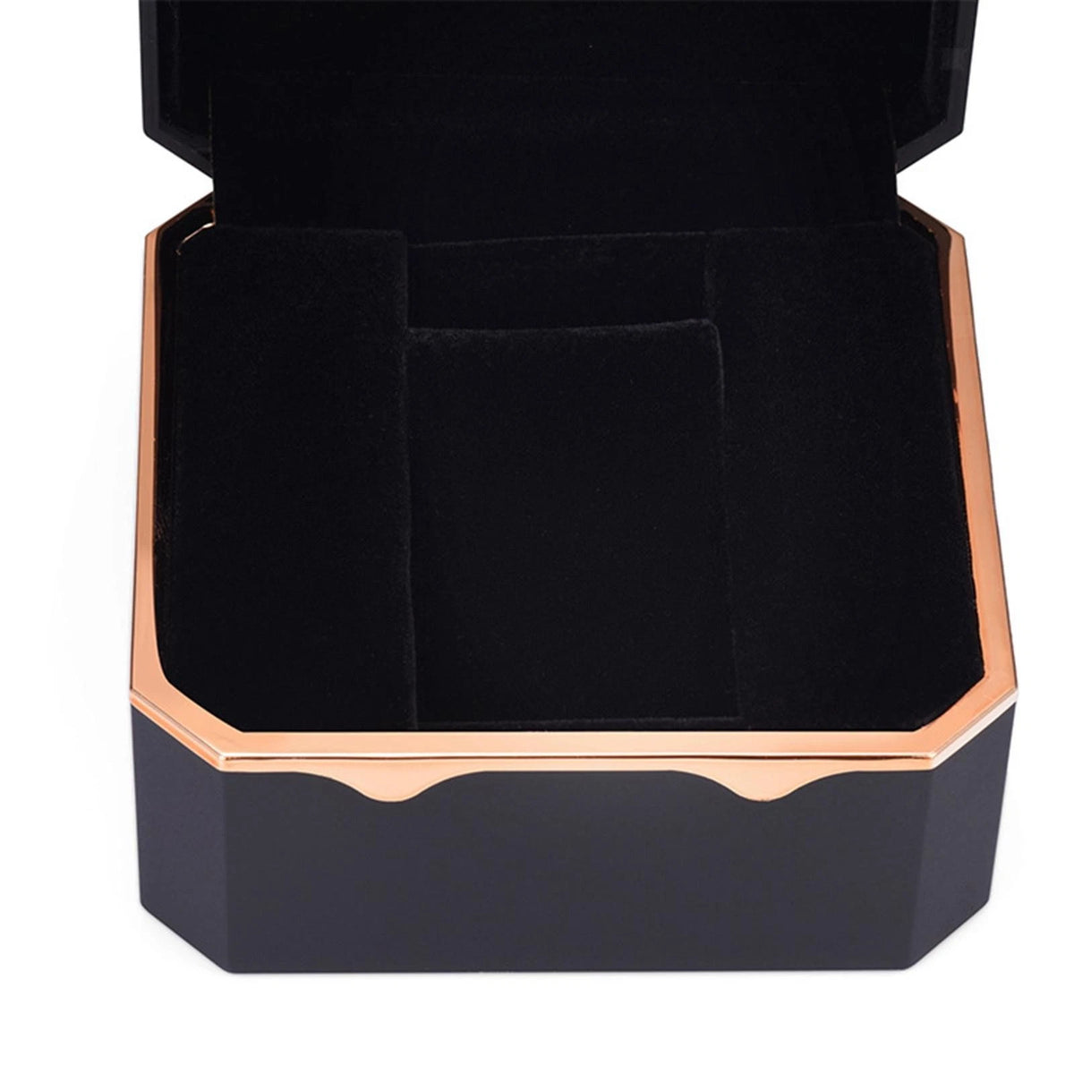 LED Light Watch Case Antidust Display Storage Holder Luxury Jewelry Box Black/
