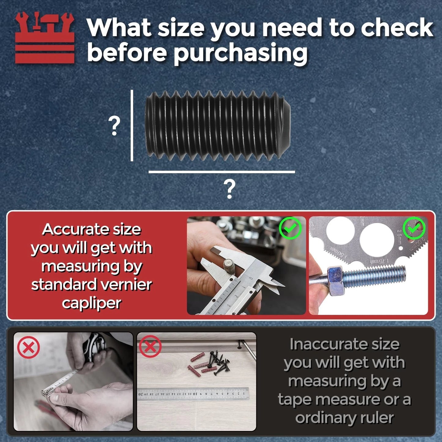 Kozelo 15Pcs Cup Point Socket Set Screws-M8-1.25x45 Carbon M8-1.25x45, Black