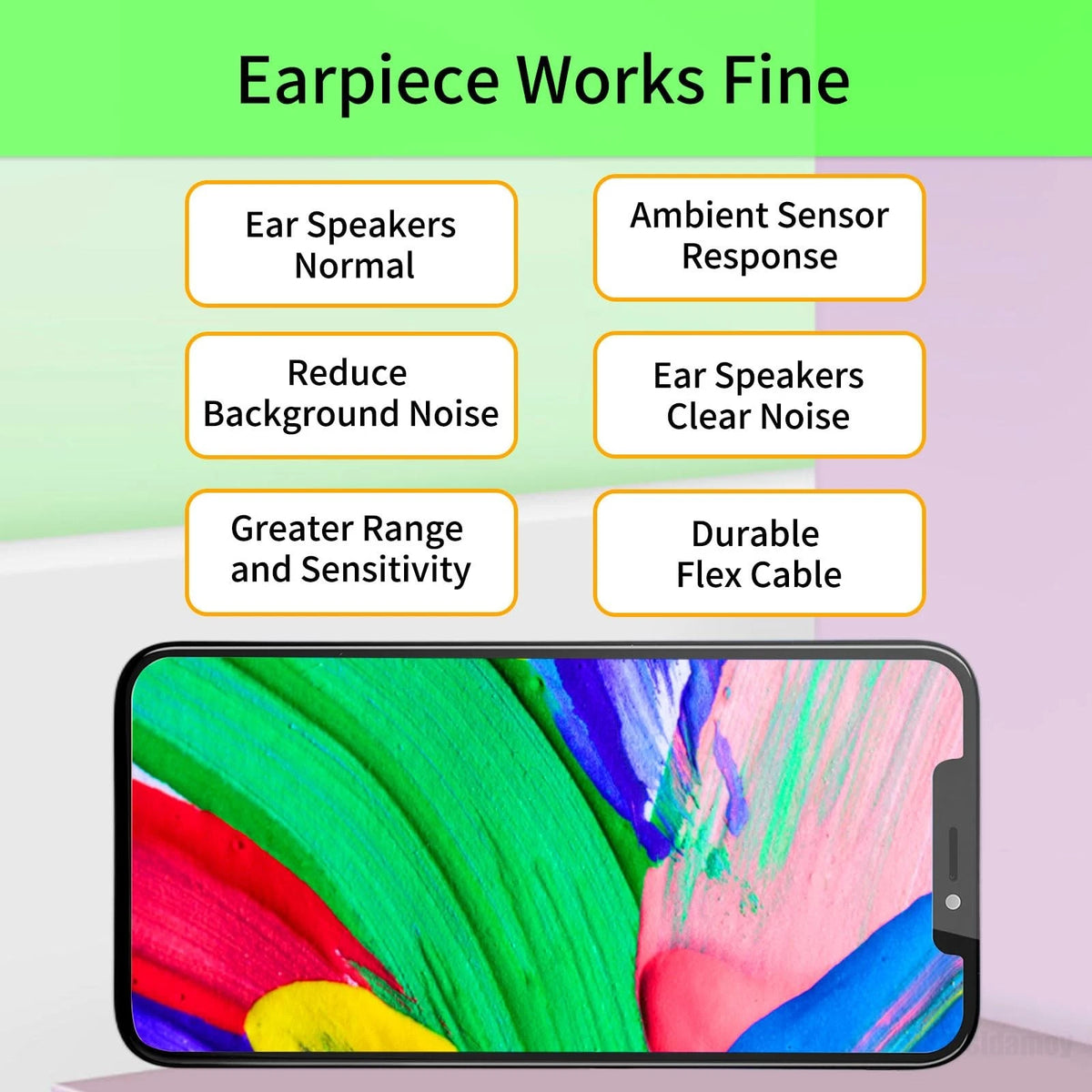Risidamoy Earpiece Speaker Replacement for iPhone Xs MAX Repair Small, Black