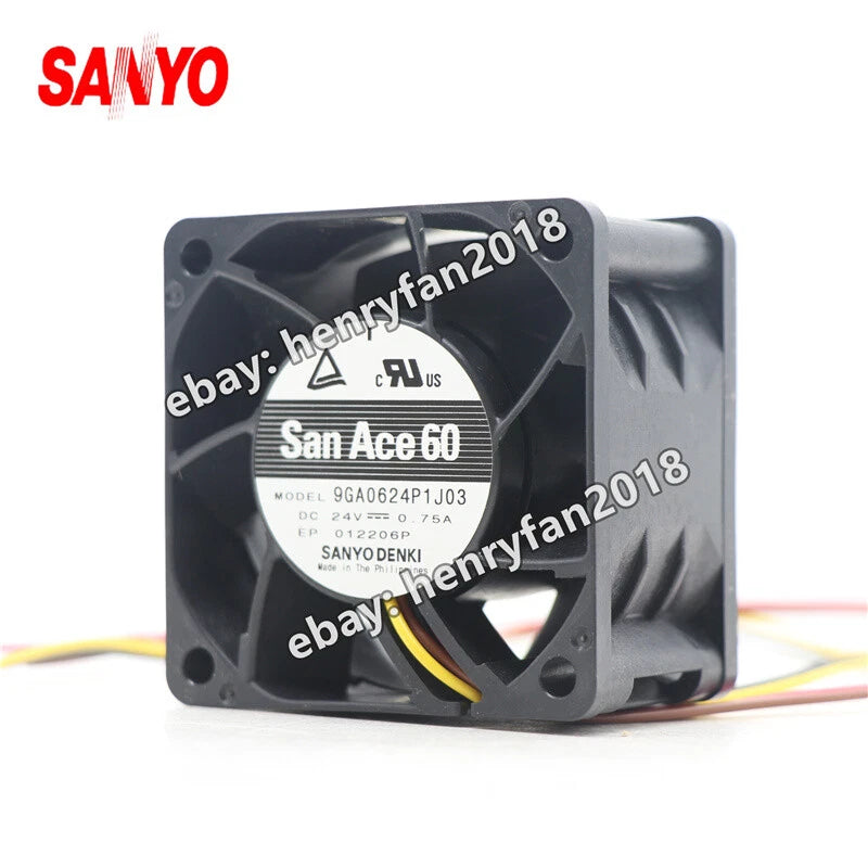 SANYO Denki 9GA0624P1J03 SanAce DC 24V 0.75A 60*60*38MM 4-wire PWM Cooling Fan