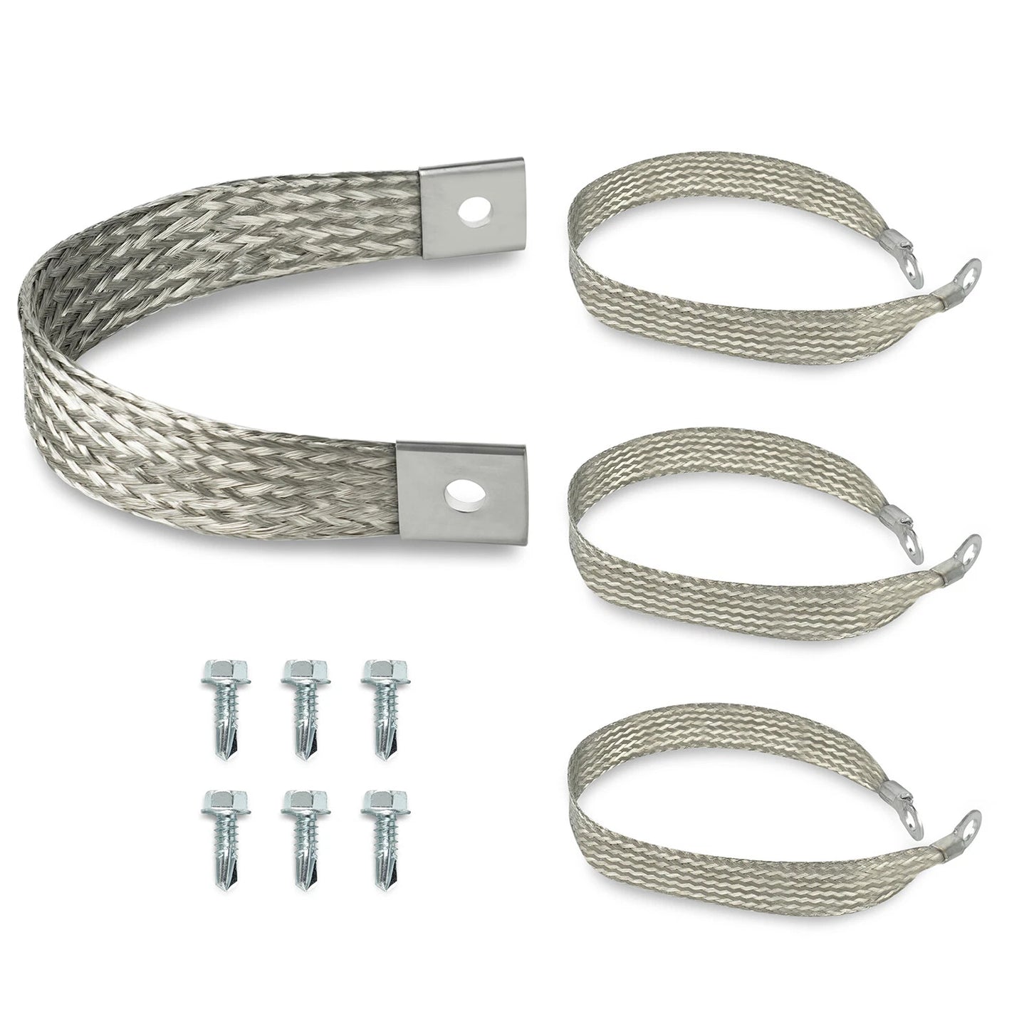 4Pcs Heavy Duty Engine Braided Ground Strap Kit 40140 Battery Starter Chasis