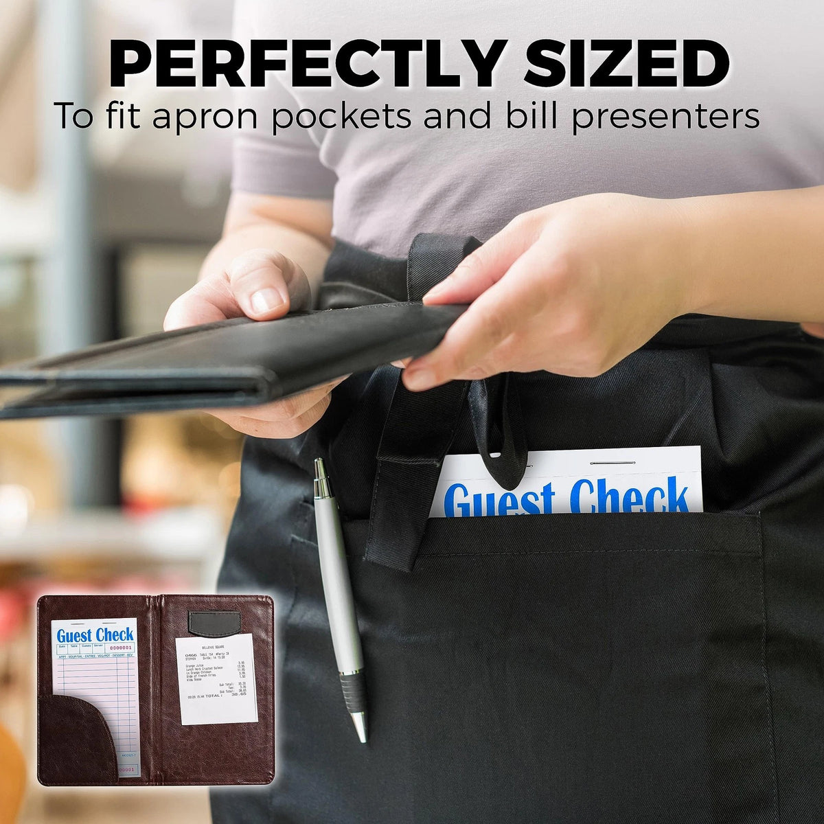 KitchenDine Guest Checks for Restaurants - 10 Pads with 50 6.75 x 3.5, Pink