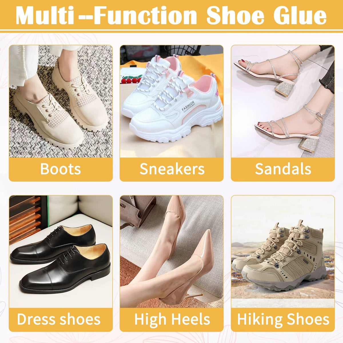 Evatage Waterproof Shoe Glue Kit for Sole Repair - Adhesive Clear