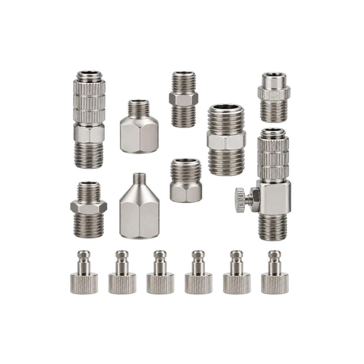 15X Professional Airbrush Adapter Kit For Air Compressor Rustproof Connector Set