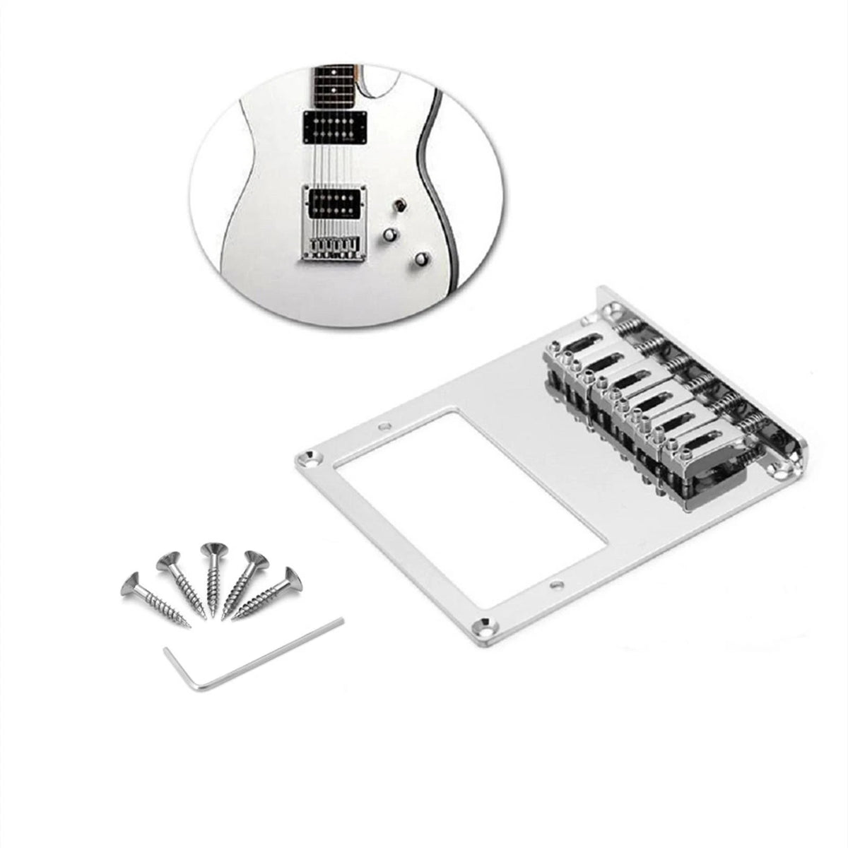 Durable 6 String Hardtail Bridge With Wrench Screws For Tele Telecaster Guitar
