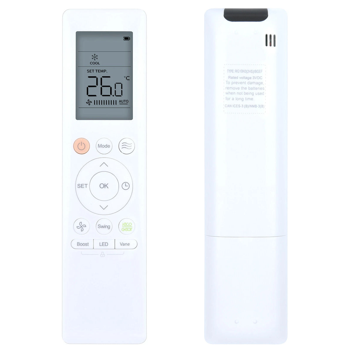 RG10N3(2HS)/BGEF Replacement Remote Control For Midea Air Conditioner