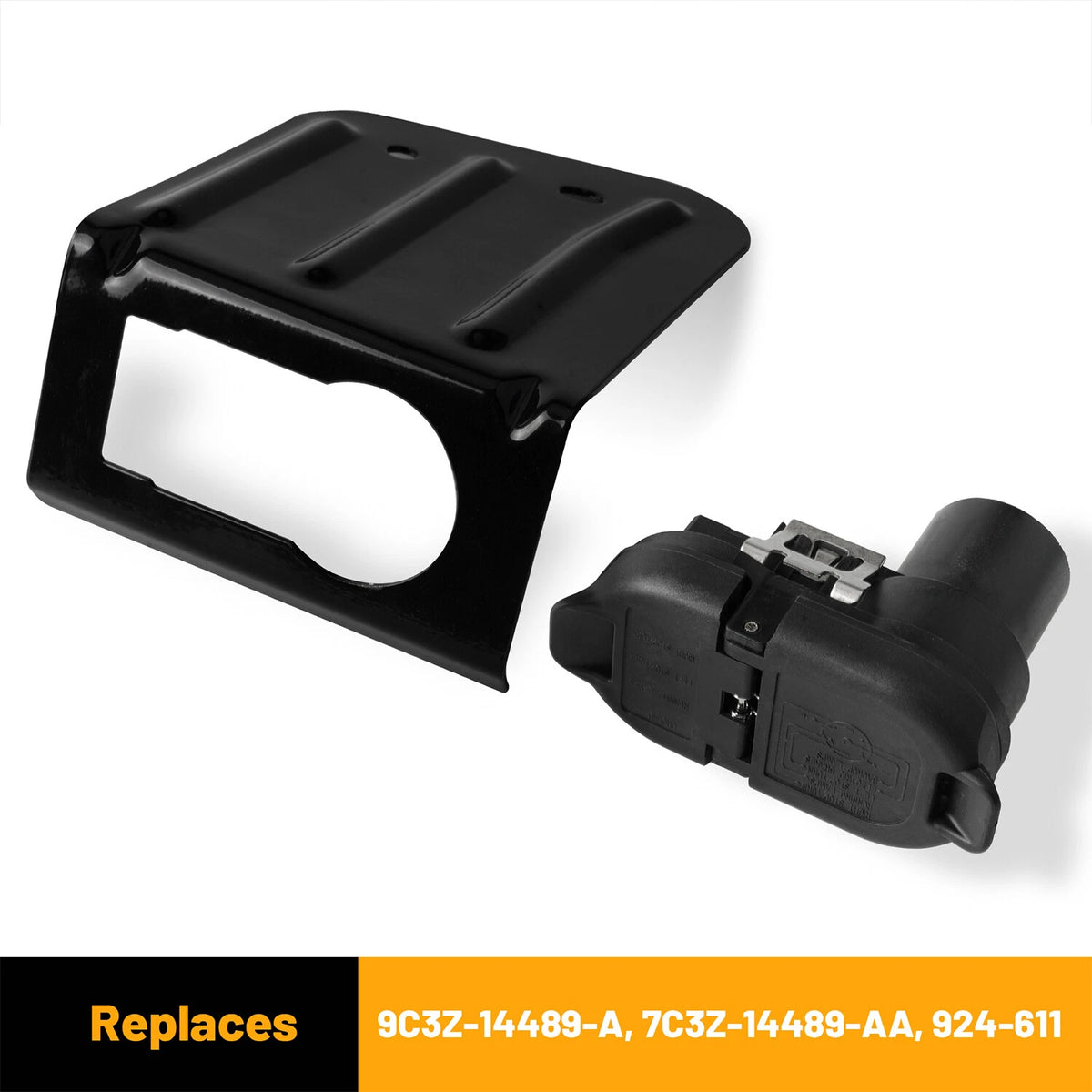 7-blade and 4-flat trailer socket with bracket for Ford F-150 2008-2014