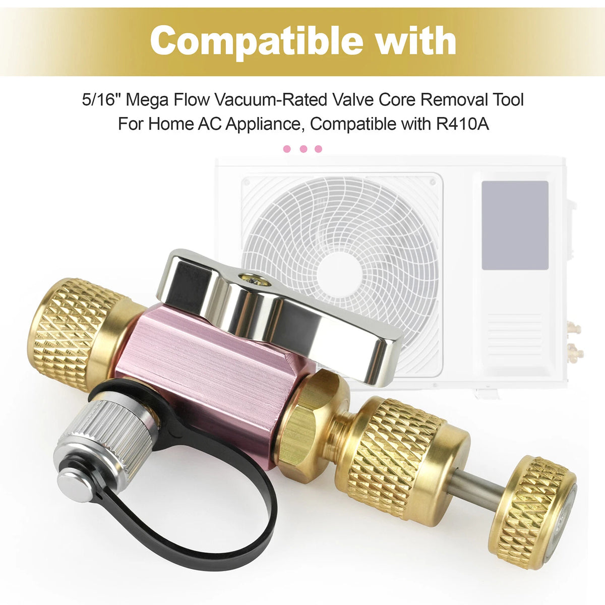 Mega Flow vacuum-rated valve core removal tool, 5/16 in.