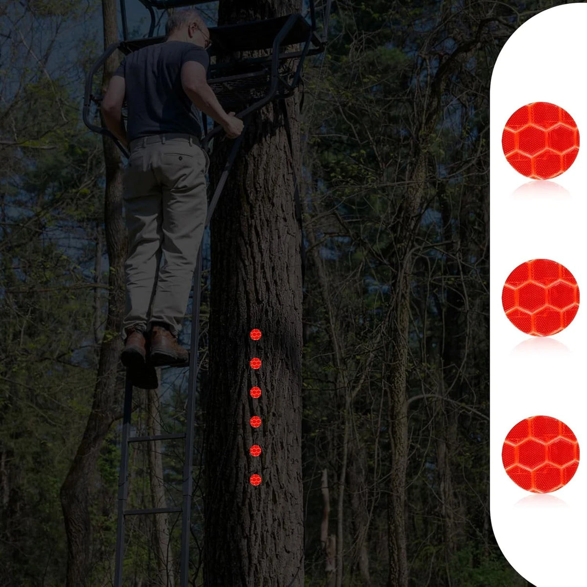 100pcs Reflective Trail Tacks, Hunting Markers Glow in The Dark Red