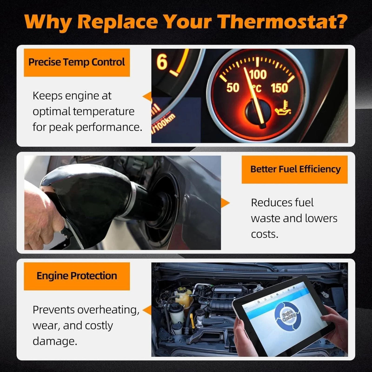 12666569 Temperature Regulator Thermostat For GMC Yukon 2015-2020 Replacement 1x