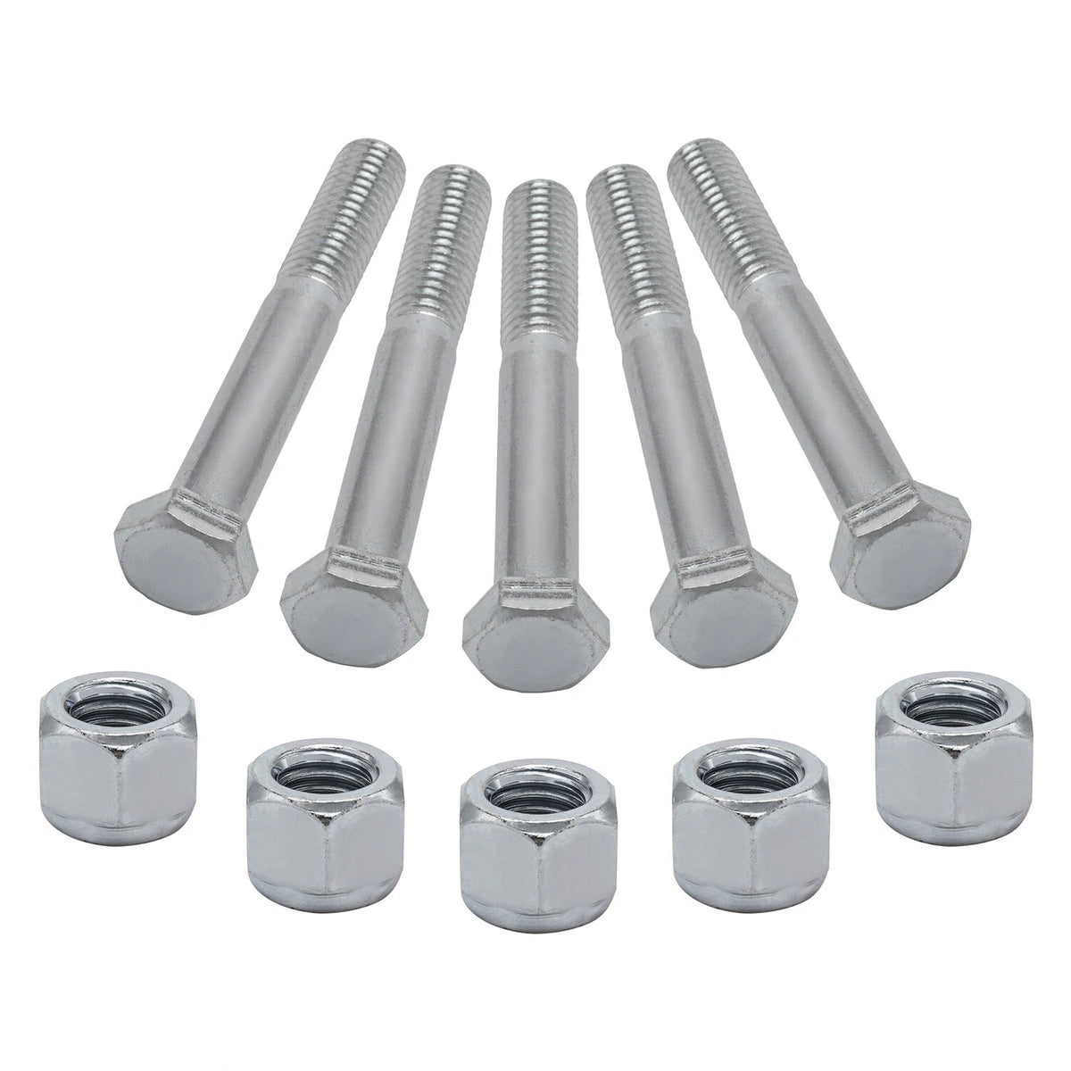 5 Pack Grade 2 Shear Bolts for Rotary Cutters 1/2" X 3-1/2" with Nylock Nuts