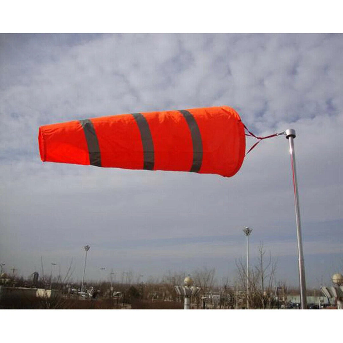 30" Long Orange Outdoor Reflective Belts Grommet Windsock Airport Wind SOCK