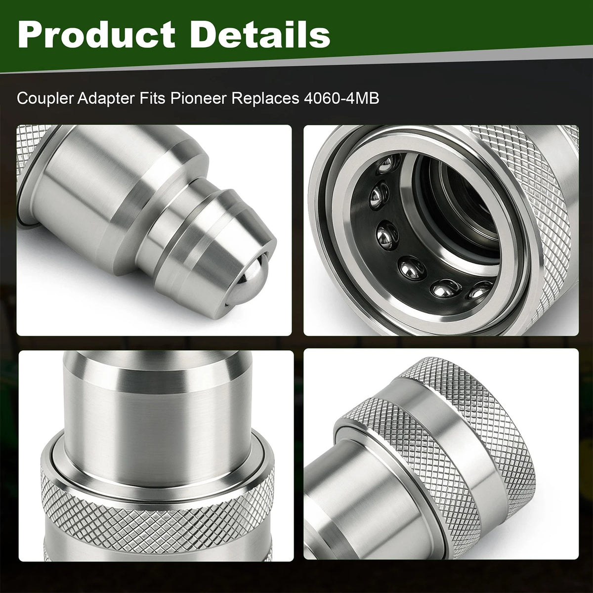 Hydraulic Quick Coupler Adapter Pioneer 4060-4MB Old JD to ISO Male Tip