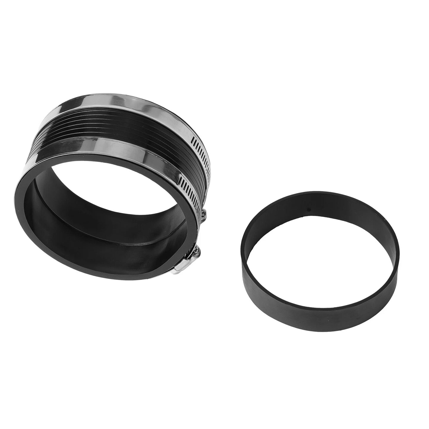 Air Intake Coupler Kit 4" O.D TO 4" or 4" to 3.75" with Clamps Black attach Pipe