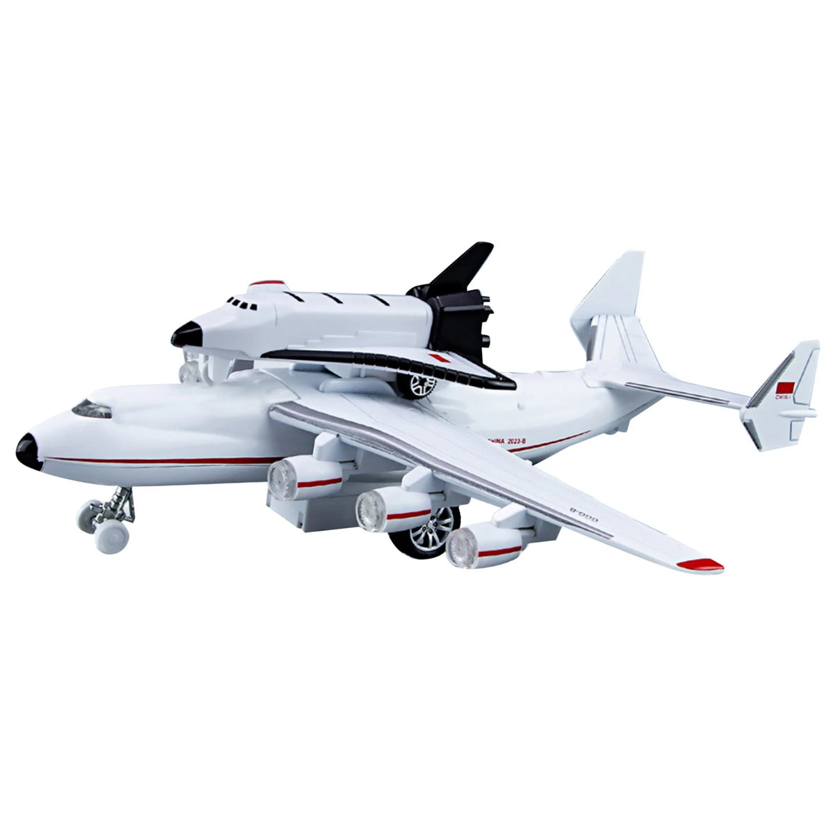 1/400 An225 Mriya Plane w/Buran Orbiter Model Sound Light Pull Back Gift,