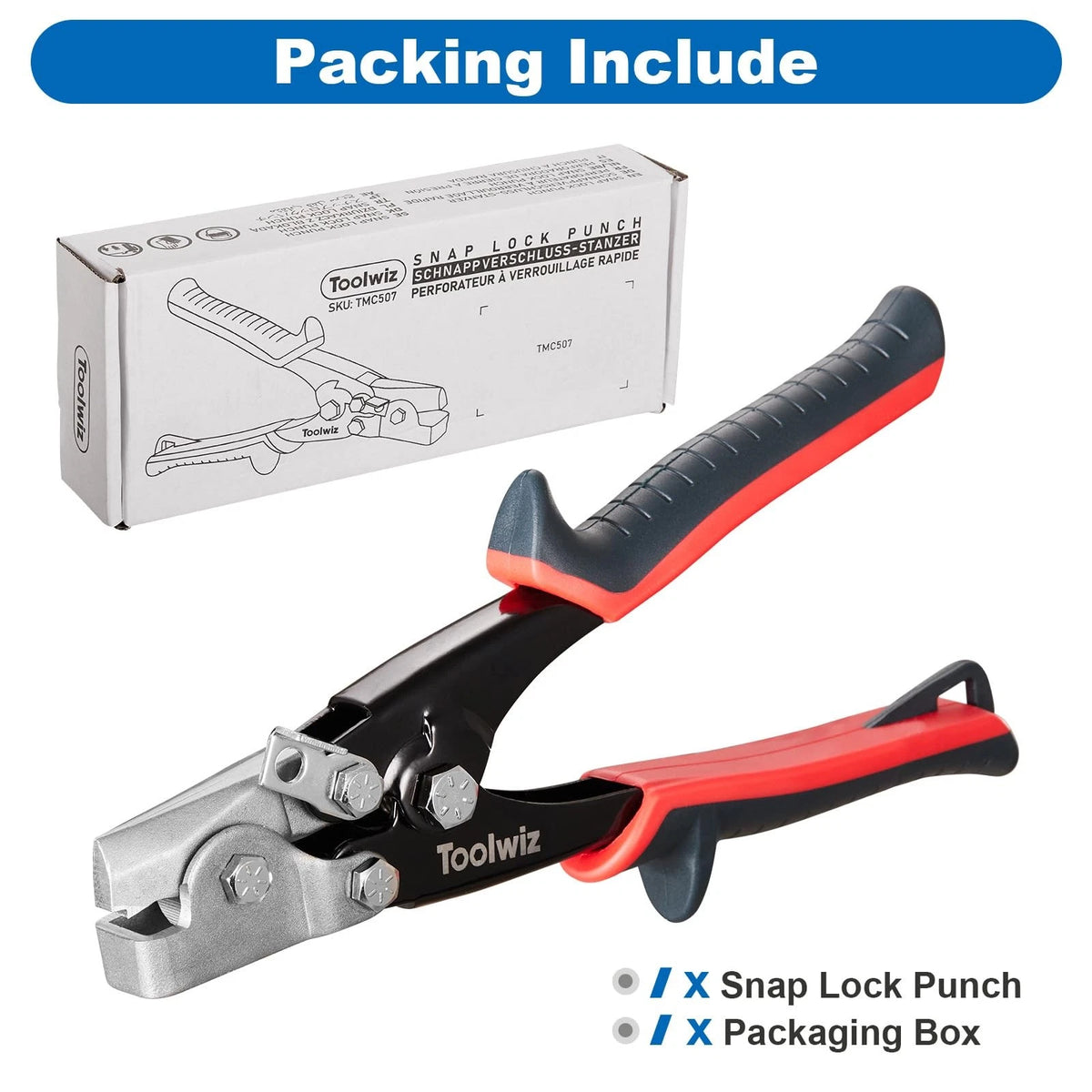 Toolwiz Snap Lock Punch Tool for Sheet Metal, Gutter Crimping 8-1/2"