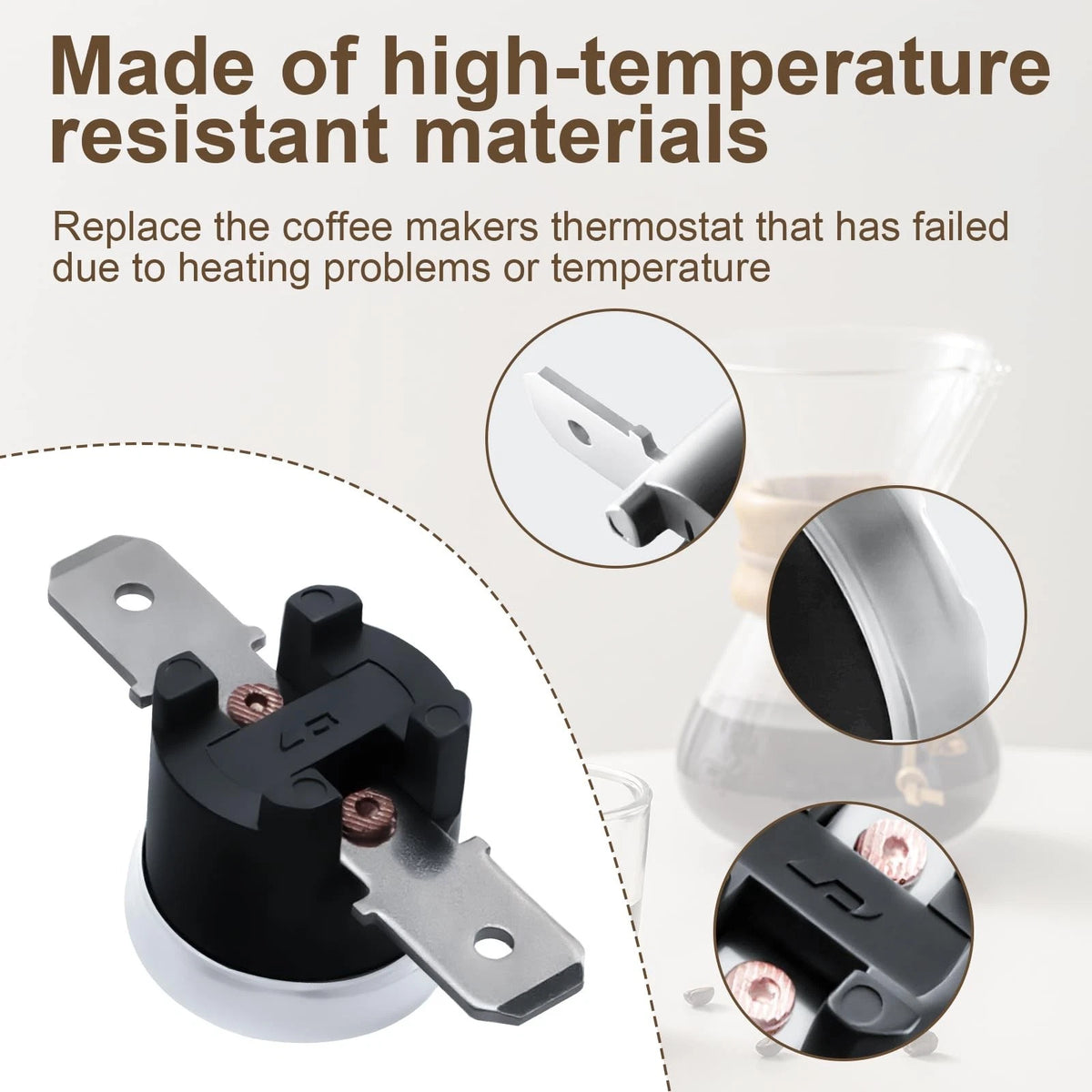 Coffee Percolator Thermostat P04-303 Fits Standard Size, Silver