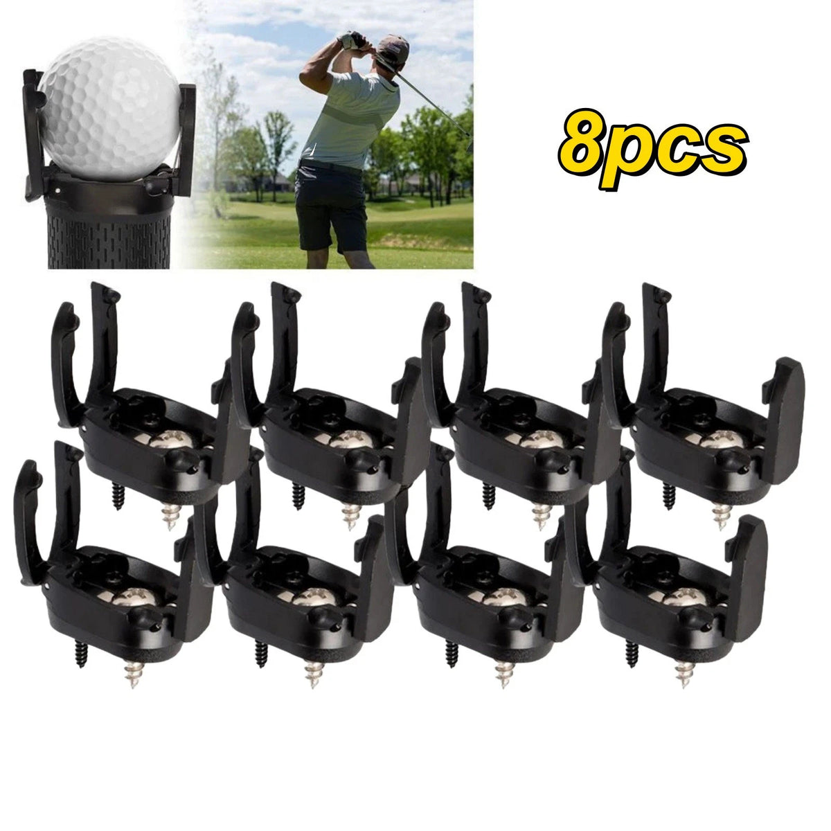 8pcs Golf Ball Retriever Claw Grabber for Putter Grip End Screw Attachment