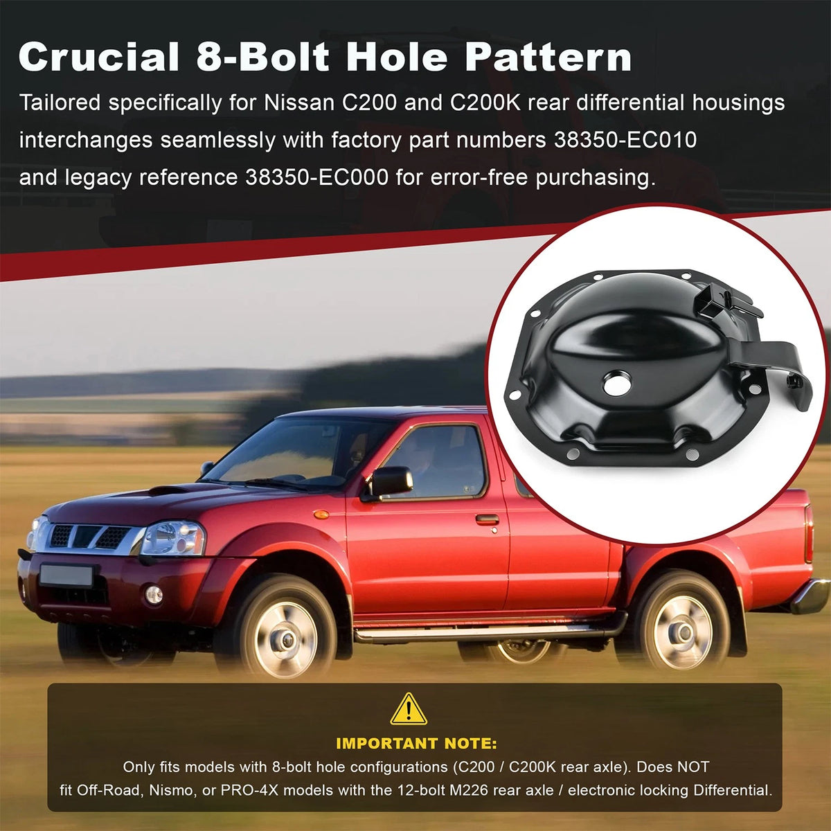 38350-EC010 Rear Differential Cover Fits Nissan 2005-2015 Xterra 8-Bolt C200K