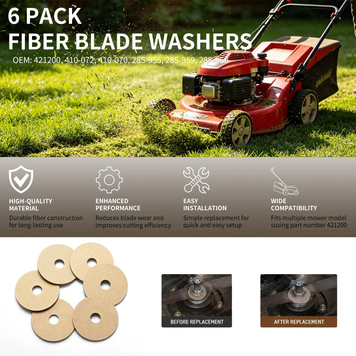 6Pcs Blade Washer For Grasshopper Mower Prevents Slippage Between Blade Adapter