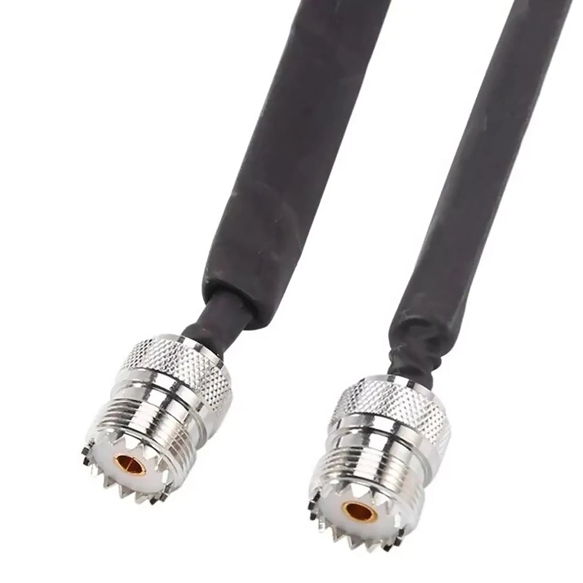 Metal+Plastic Door Pass Through Flat RF Coaxial Cable UHF Female 12Inch 50 Ohms