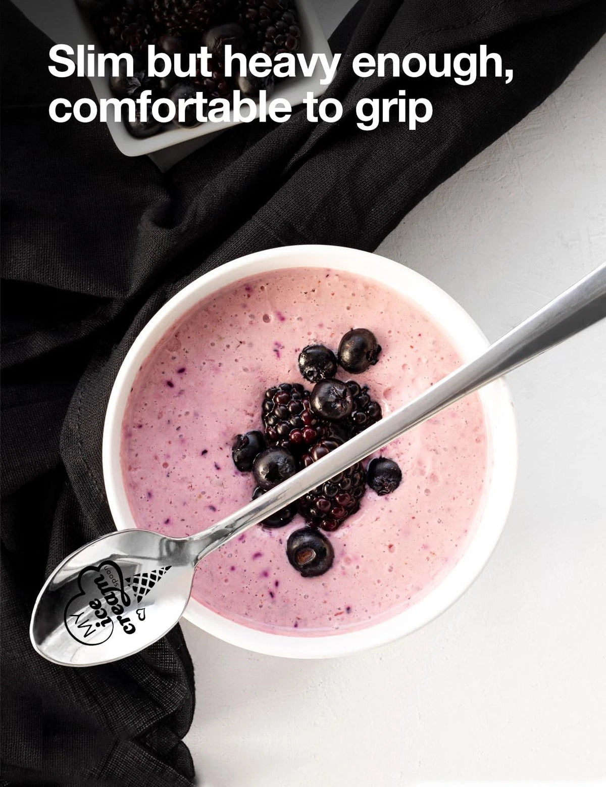 PWHINGN Funny My Ice Cream Spoon Engraved 7.5 x 1.3 x 0.8 inches, Silver