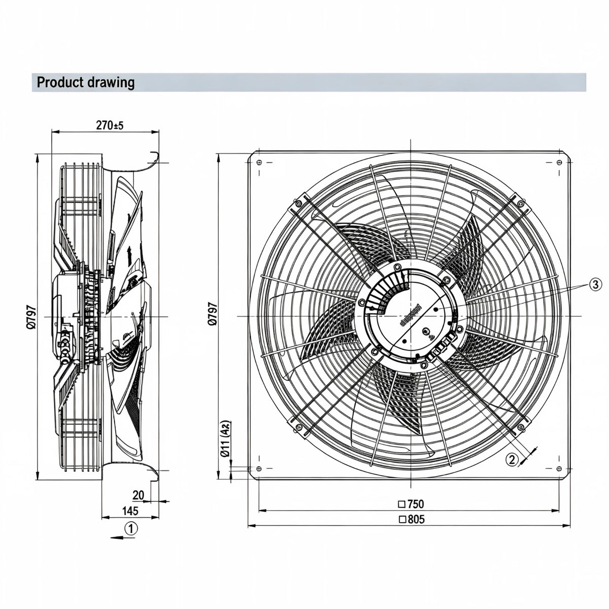 W3G630-NU33-03 IP55 for ebmpapst EC Cooling Fan for Data Center Cooling Fan