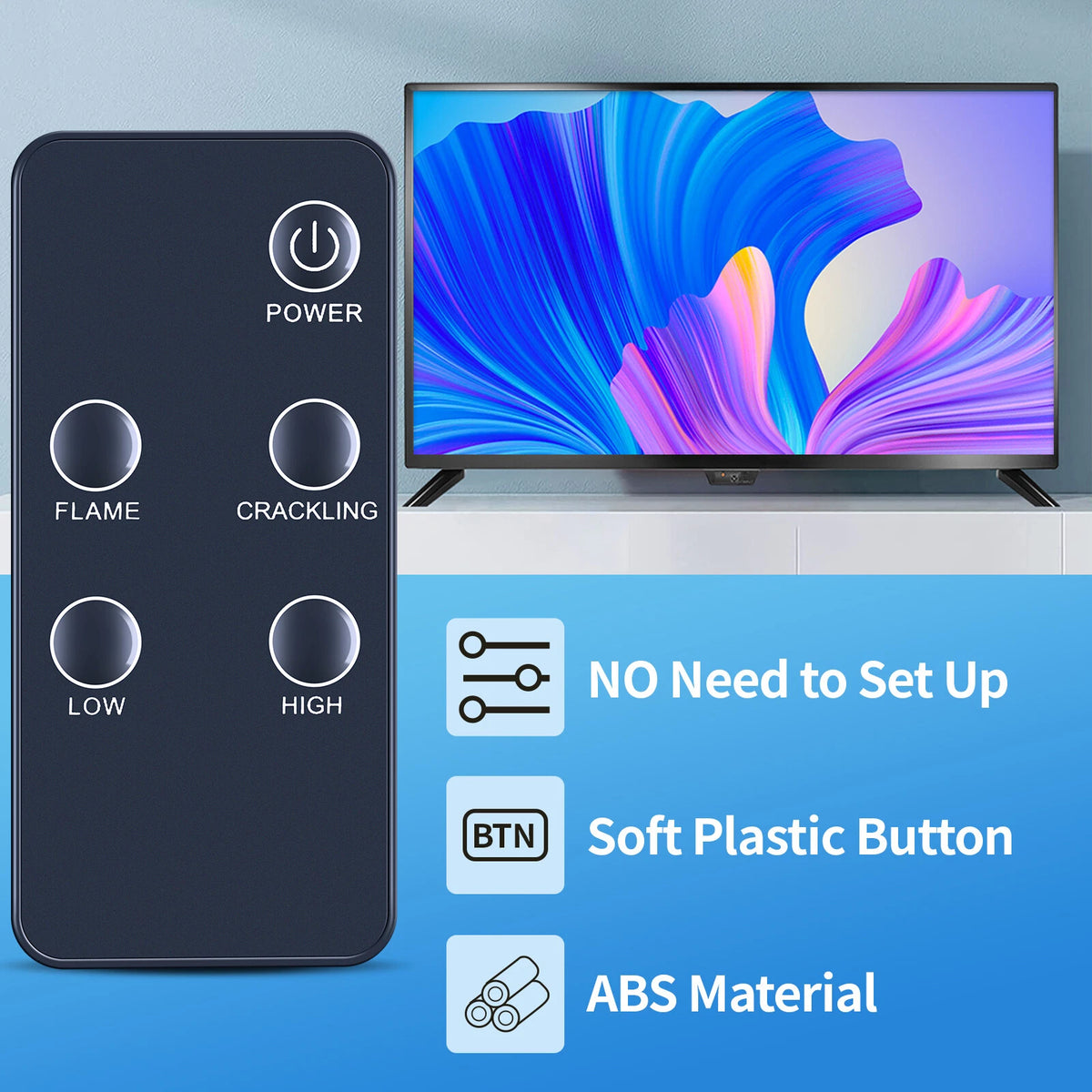 Replace Remote Control For Simplifire SF-36WM-BK Electric Fireplace Heater