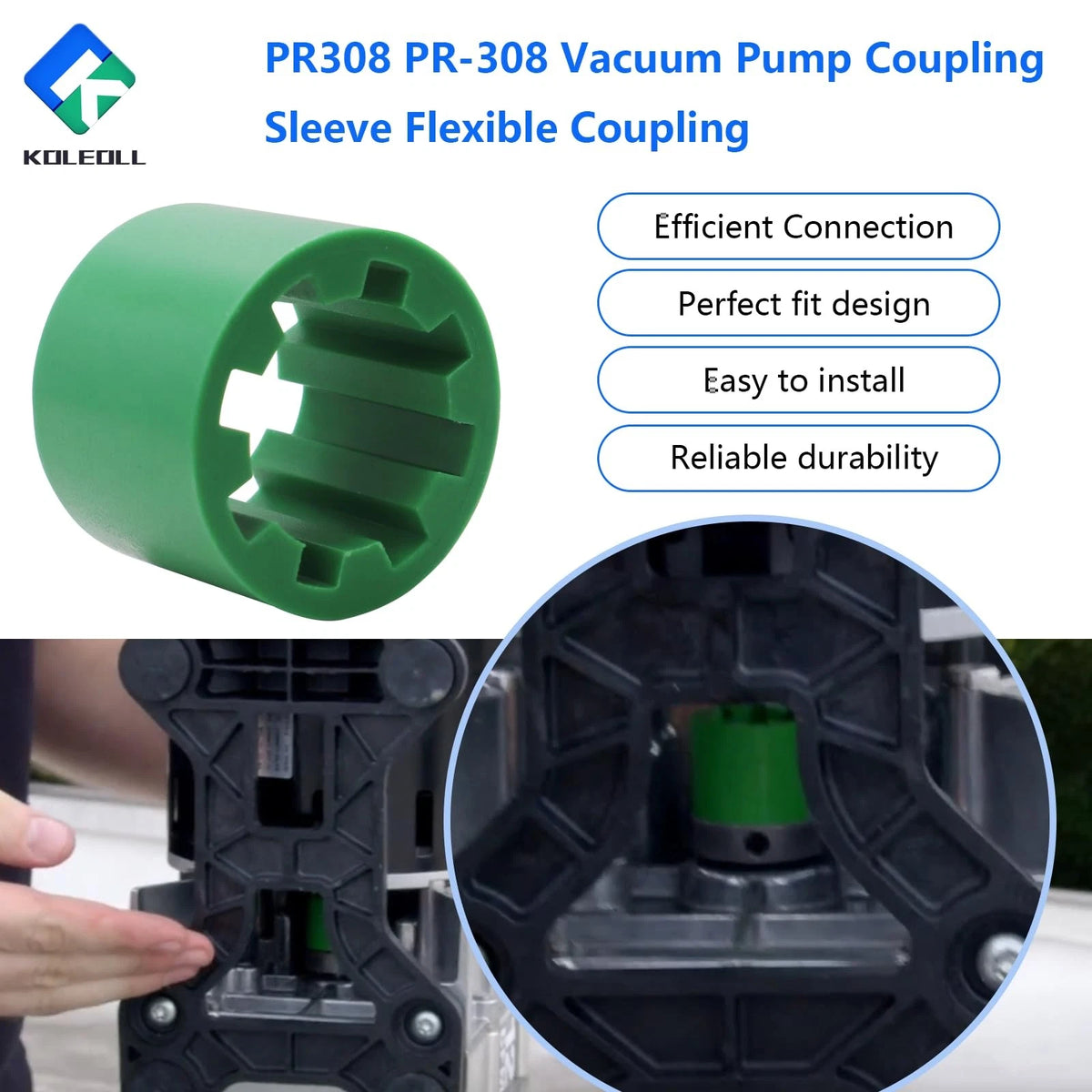 KOLEOLL PR308 PR-308 Vacuum Pump Coupler Sleeve Flexible Replace for...