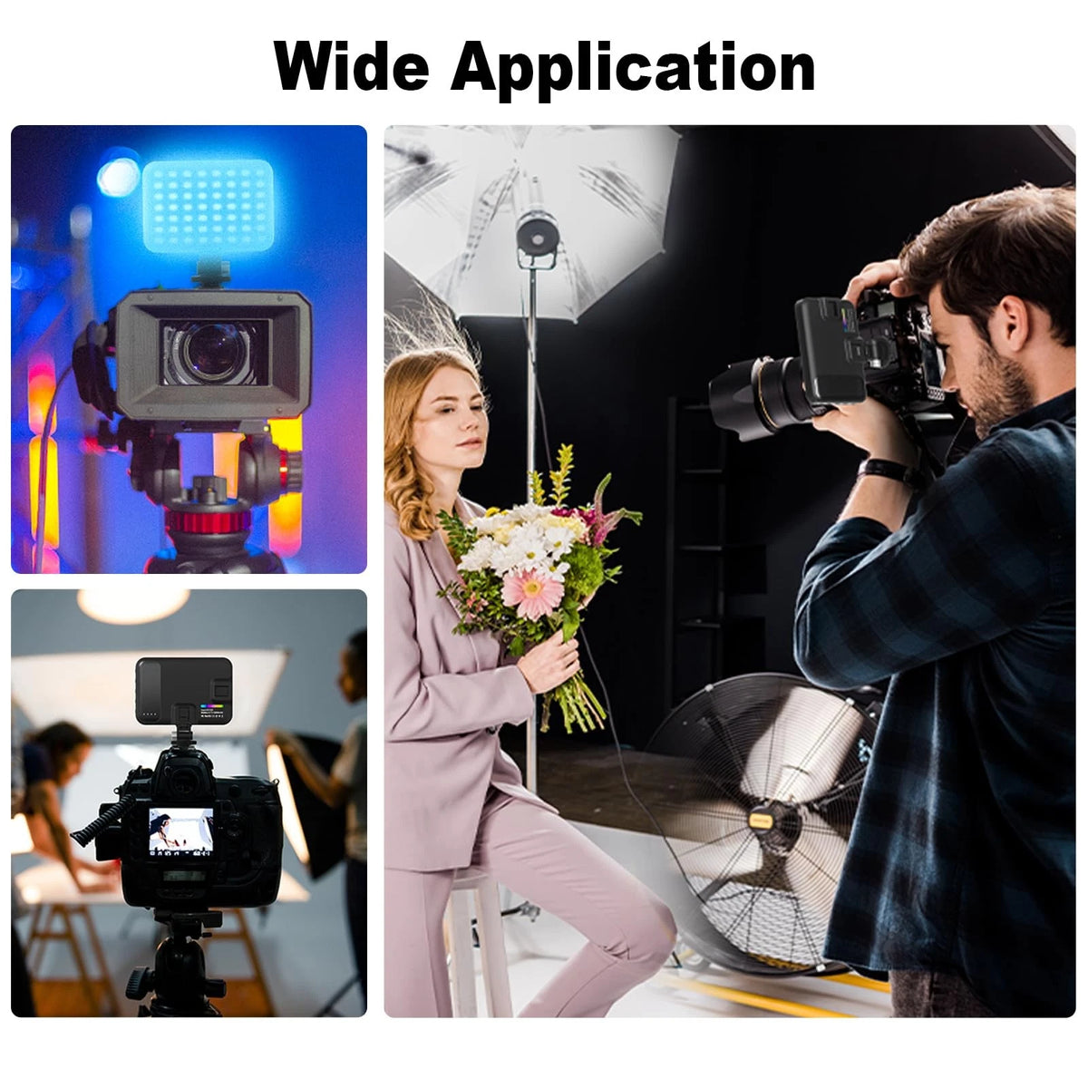 Hagibis RGB Camera Light,360°Full Color Portable Video Light LED RGB-Black