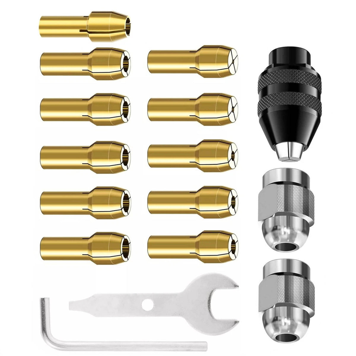 16PCS Drill Chuck Collet Set for Dremel perfect for light-duty accessories