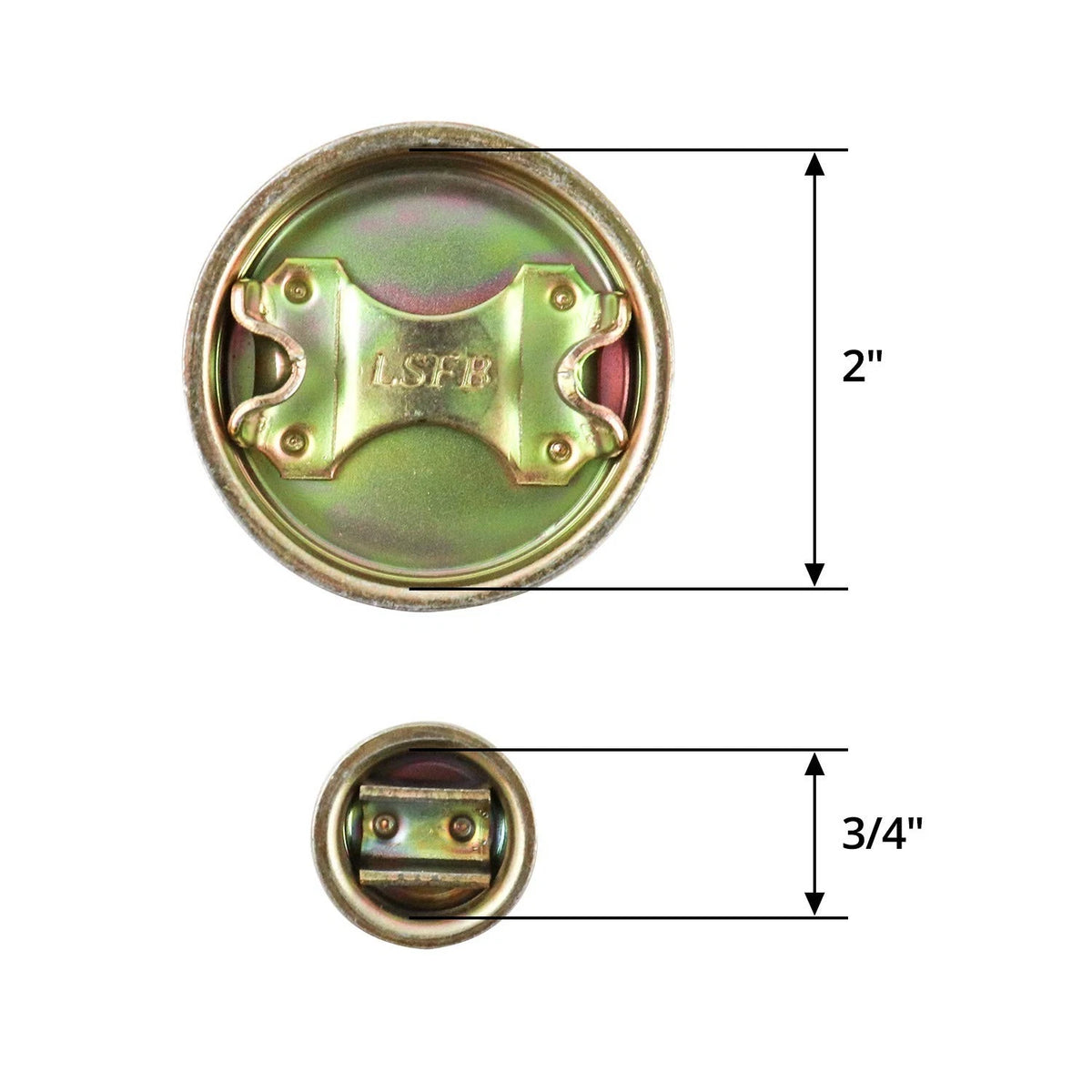QWORK Steel Drum Bung Set, 2-3/4" Cap Plugs with Plated 2"&3/4", 6 Pack