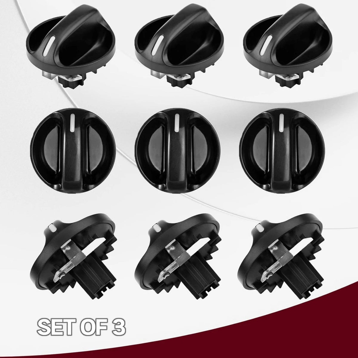 3 Pcs 55905-0C010 Fan Speed Selector Knob For Toyota Tundra 2000-2006 Trucks