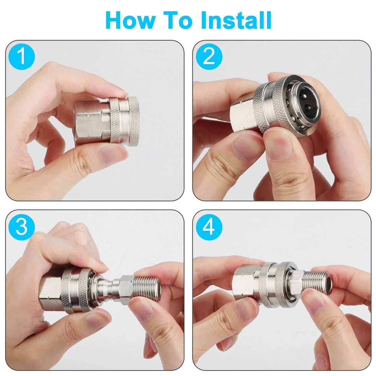 4pcs pressure washer adapter kit With a maximum working pressure of 5000 PSI