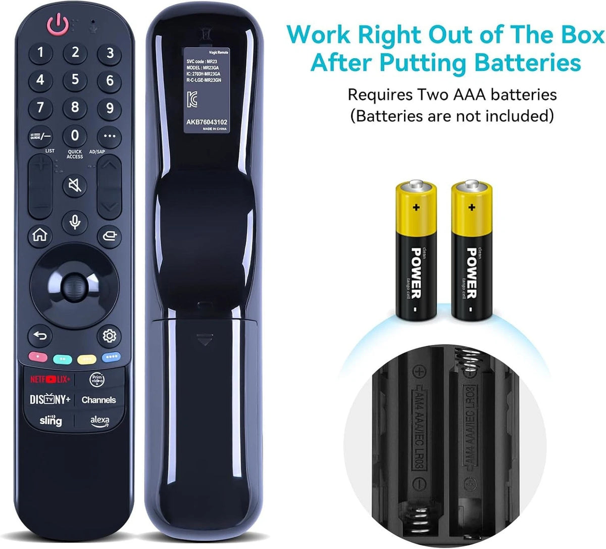 MR23GA AKB76043102 Remote Control For LG LCD TV IR without Voice/Cursor 86QNED80