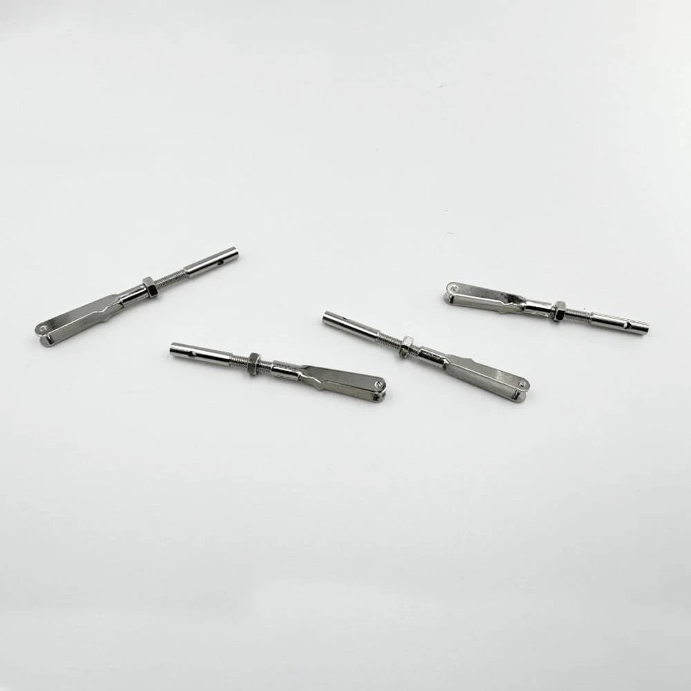 4PCS RC Airplane Metal Clevis with Connecting Rod Push M3x30mm, 32mm, Silver