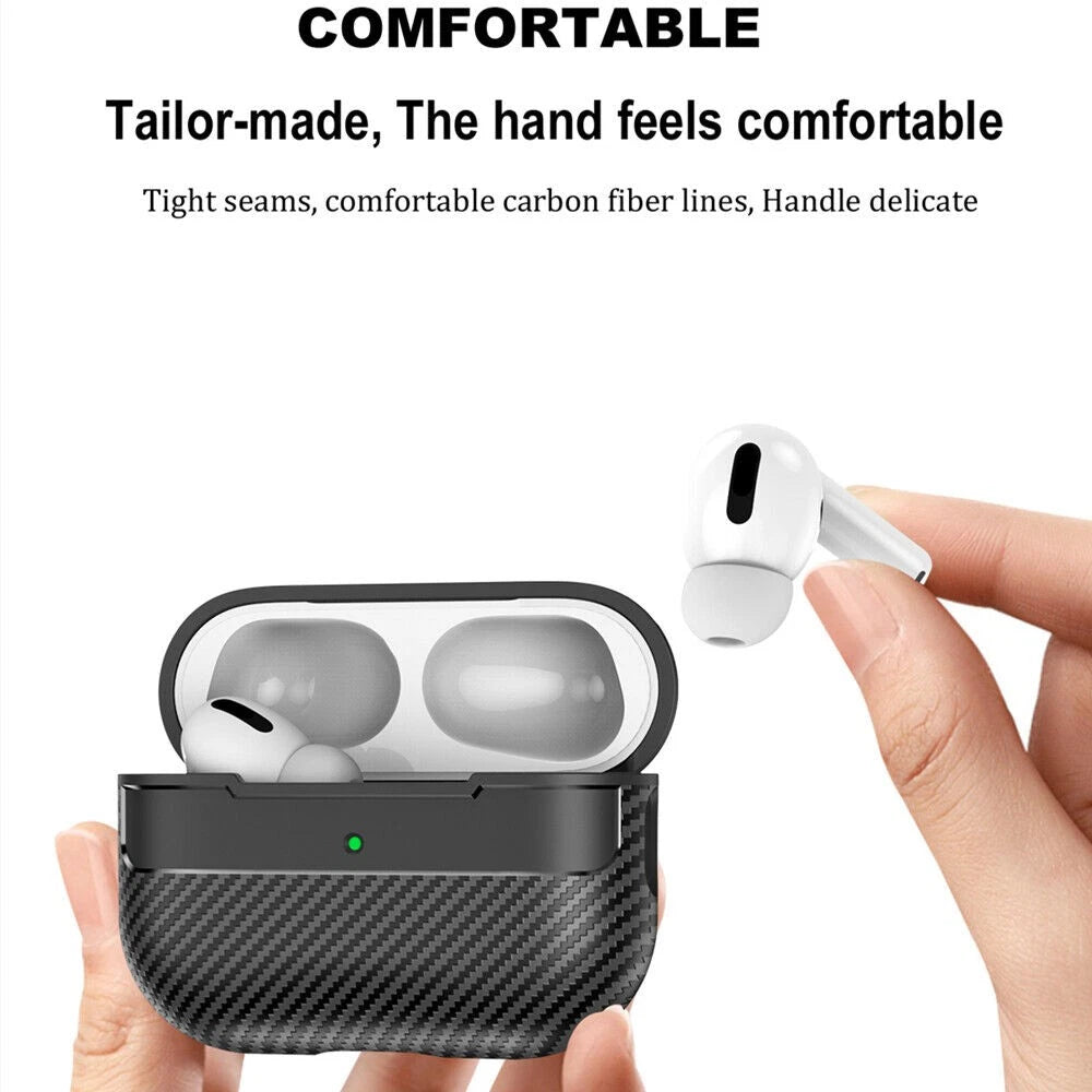 Shockproof Carbon Fiber Pattern Keychain Case Cover For Apple Airpods Pro 2nd
