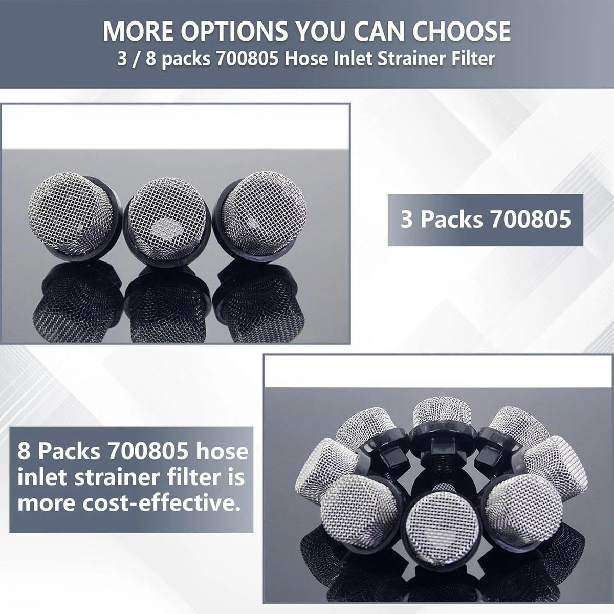 700805 3/4" UNF Thread Inlet Filter Screen Suction BLACK,stainless steel