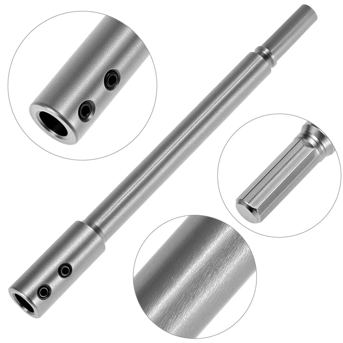 7 Inch Extension Rod Tool for 9.7mm Round Shaft Drill with Set Screws Hex Key