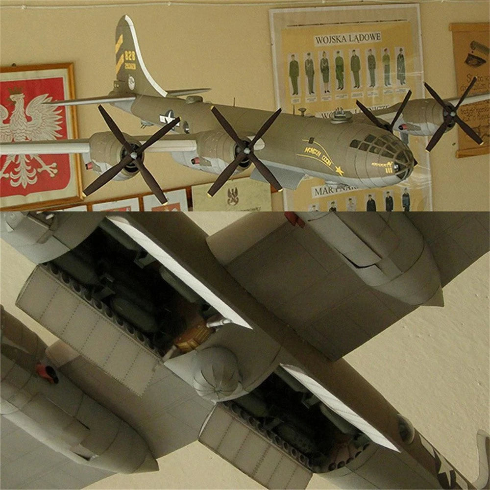 1/47 Unassembled B-29 Super Fortress Bomber Paper Aircraft Model Handmade Model