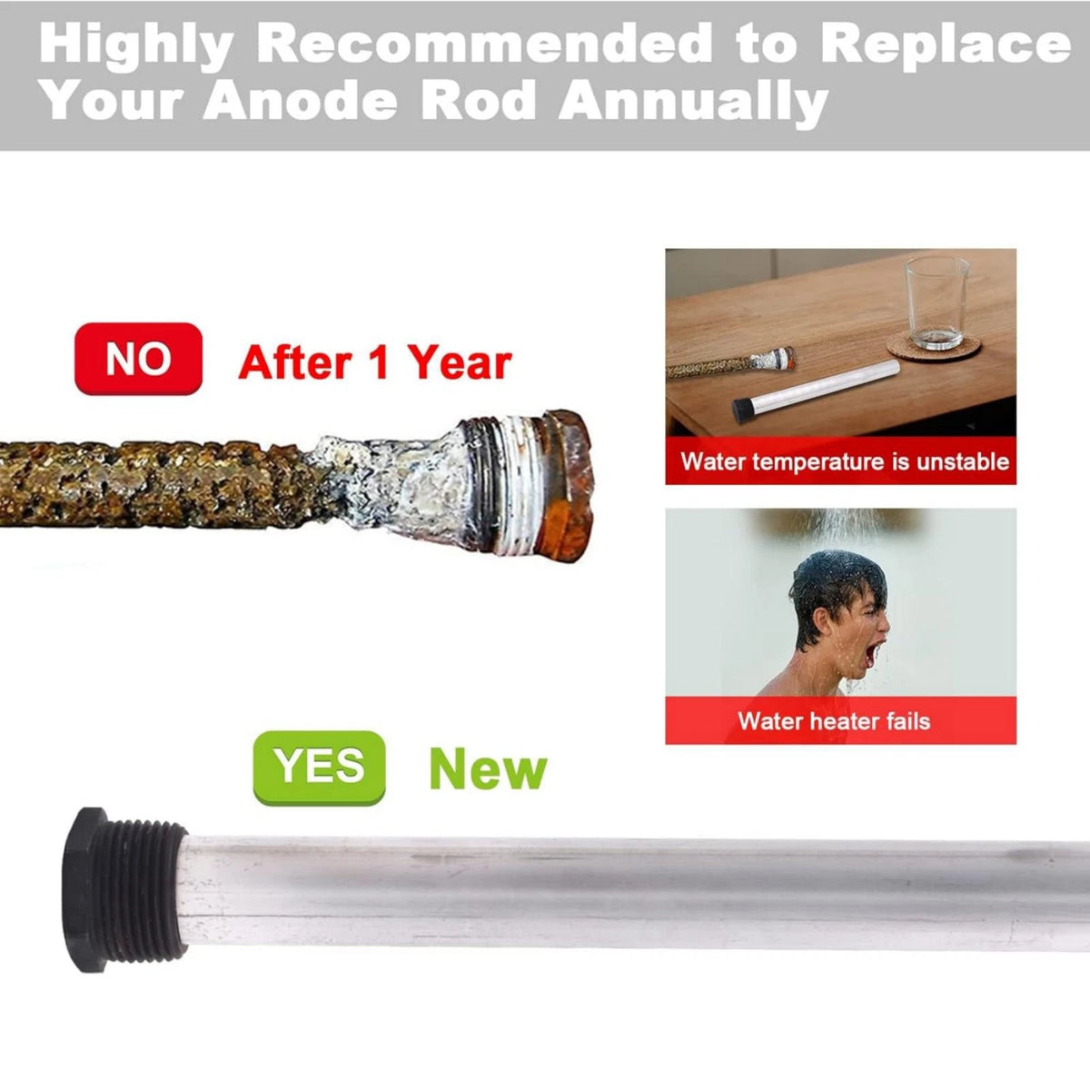 232767 Magnesium Anode Rod for Suburban Water Heater Drain Plug Replacement
