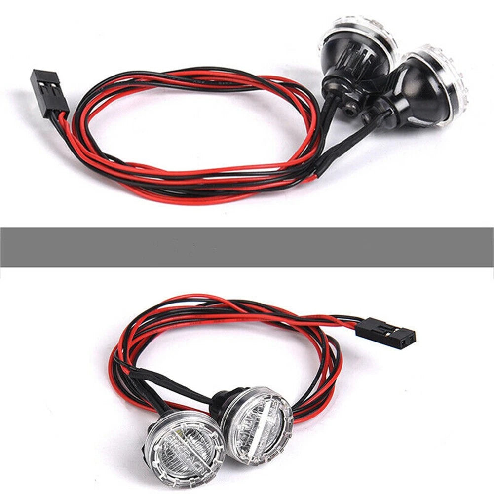 2Pcs 3-7.4V LED Headlight Plastic Spotlight For Axial TRX4 SCX10 1/10 1/8 RC Car