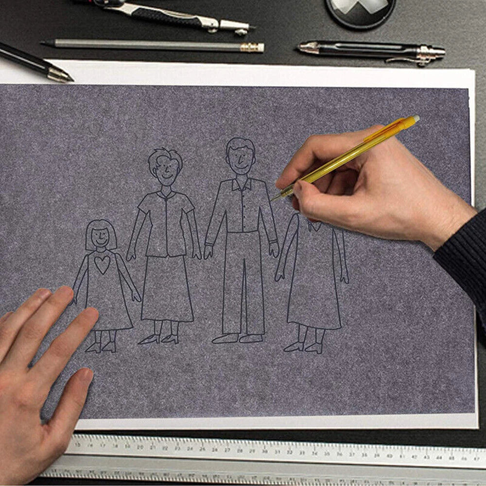 100 Sheets Black Carbon Transfer Tracing Graphite Paper for Wood Carving Canvas