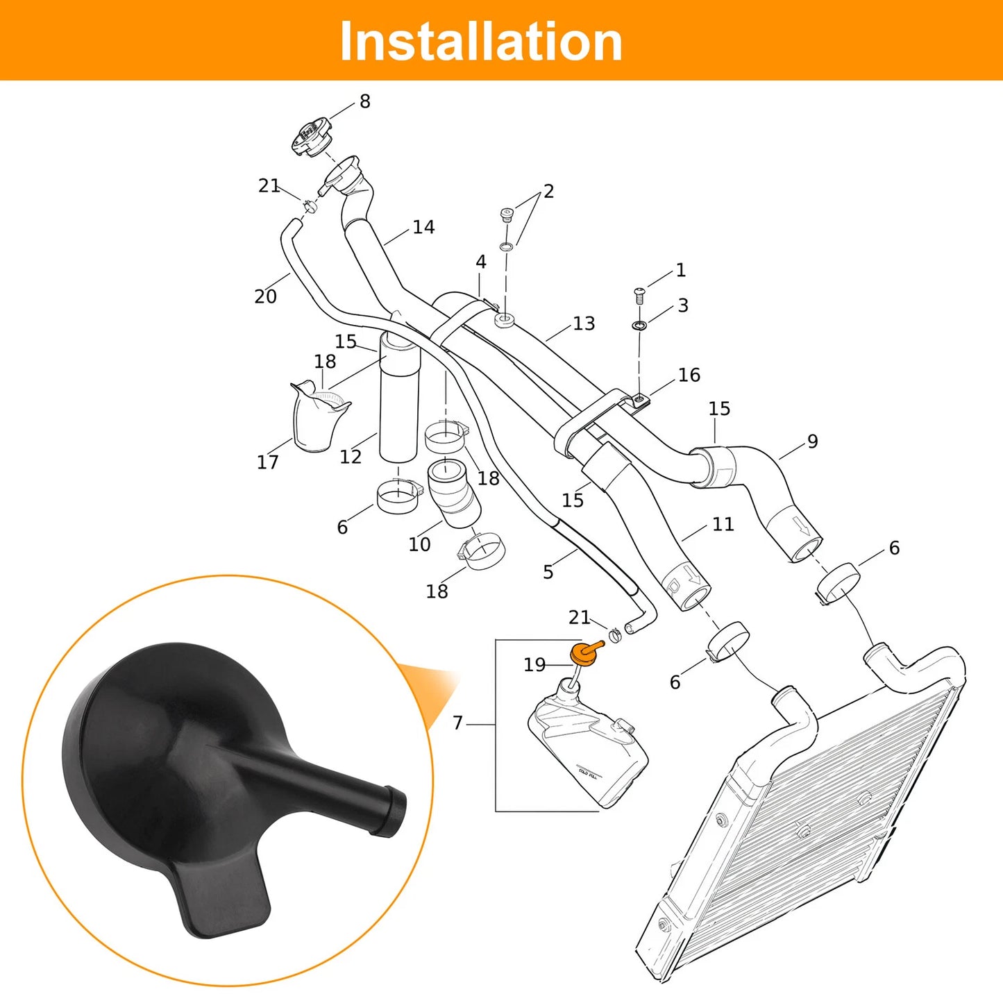 Coolant Tank Overflow Bottle Cap For Harley-Davidson V-Rod VRSC 2002-06 26731-01