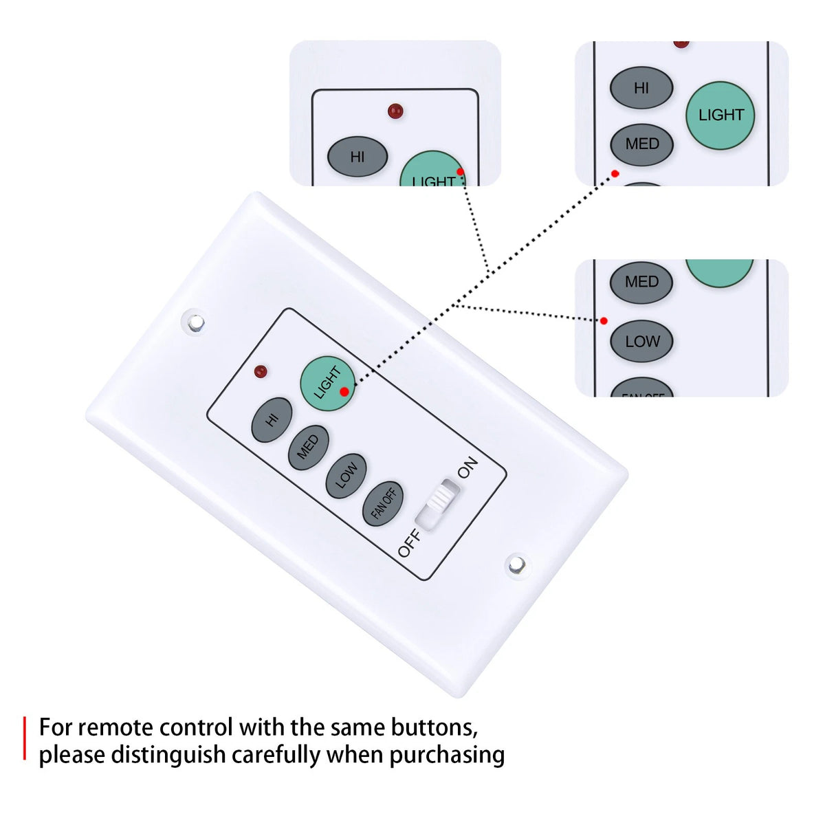 Universal Ceiling Fan Wall Control 3 Speed Wall Mounted Fan Control UC-9050T